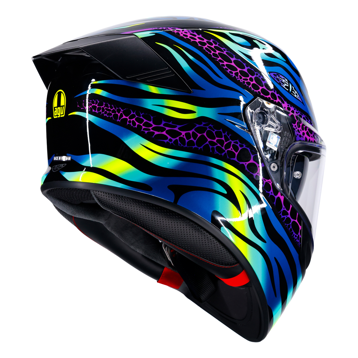 AGV K5 ECE 22.06 Viverna Blue / Purple / Lime - FREE UK Shipping, FREE 365 Day Returns | Moto Central