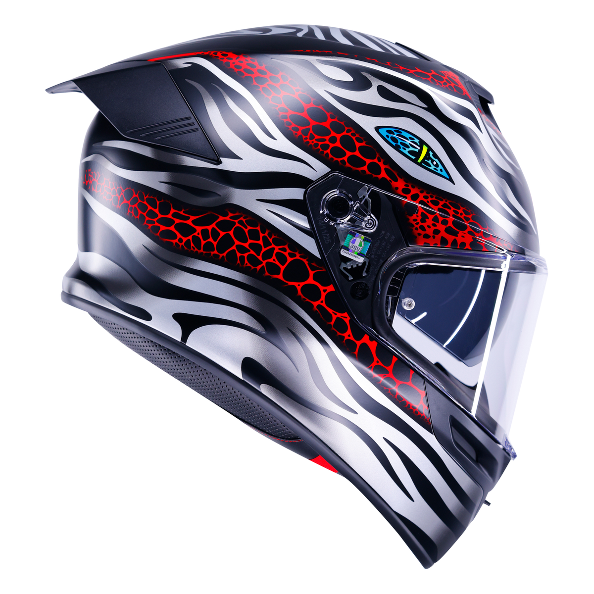 AGV K5 ECE 22.06 Viverna Black / Grey / Red - FREE UK Shipping, FREE 365 Day Returns | Moto Central