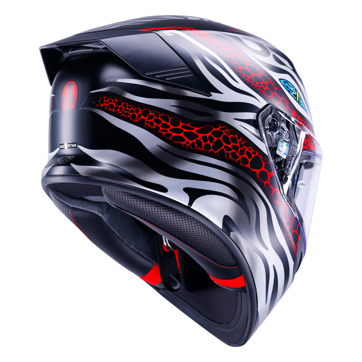 AGV K5 ECE 22.06 Viverna Black / Grey / Red - FREE UK Shipping, FREE 365 Day Returns | Moto Central
