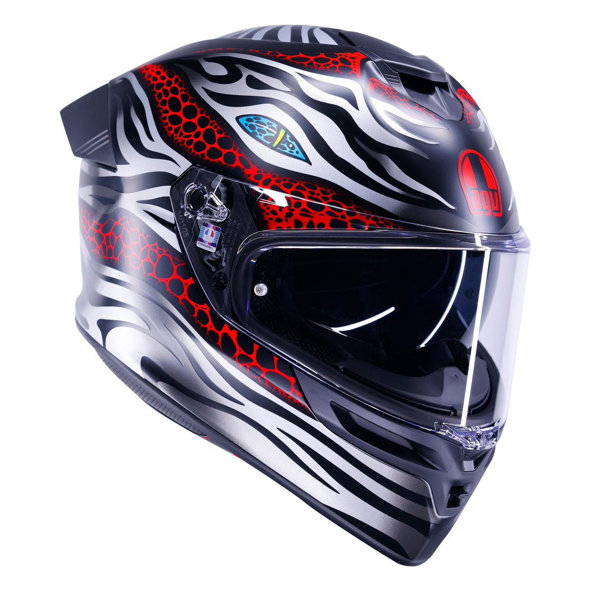 AGV K5 ECE 22.06 Viverna Black / Grey / Red - FREE UK Shipping, FREE 365 Day Returns | Moto Central