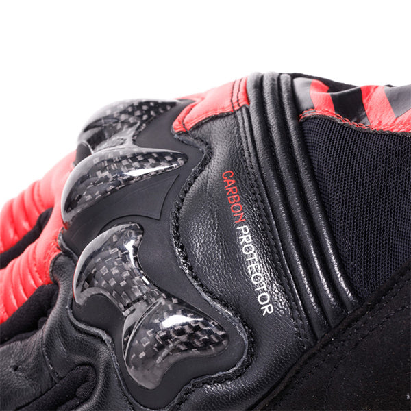 Dainese Reacto Carbon Short Gloves Black / Lava Red