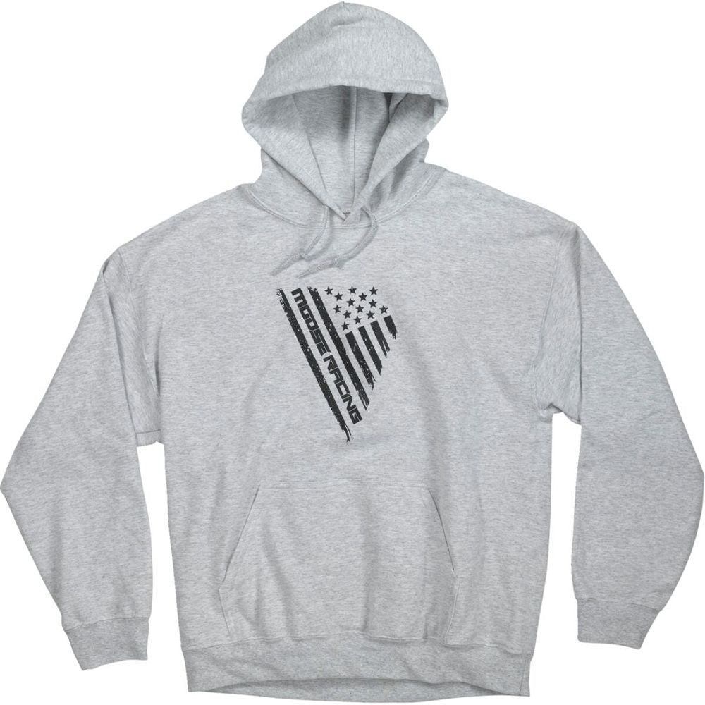 Moose Racing Salute Grungy Flag Hoodie Ash Grey