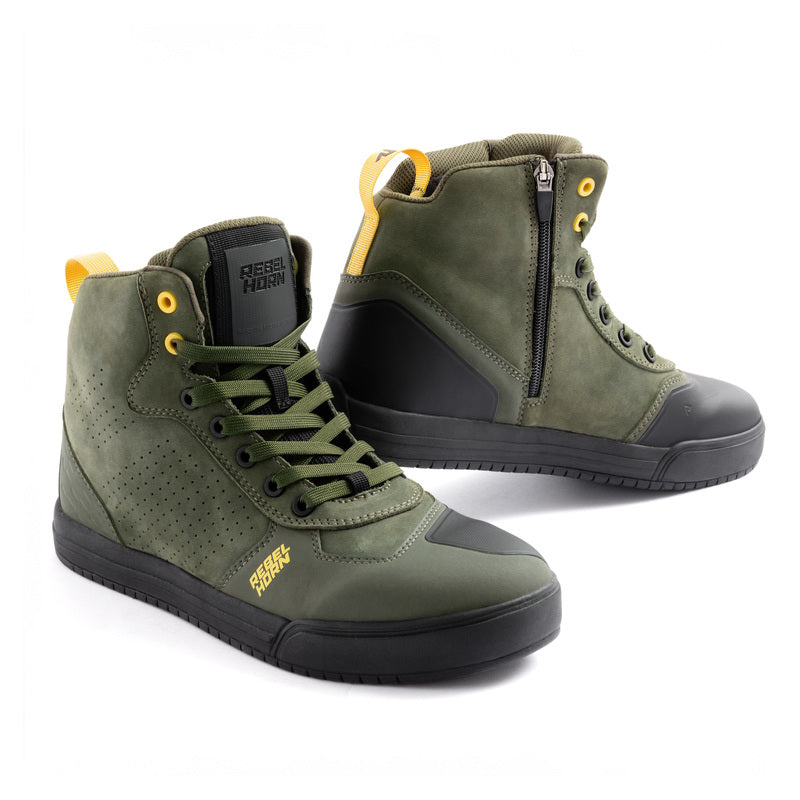 Rebelhorn Spike Boots Olive FREE UK Delivery, FREE 365 Day Returns | Moto Central