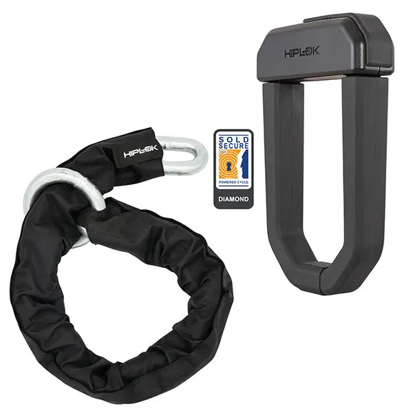 Hiplok D1000 U Lock & Mega Chain Bundle Black FREE UK Delivery, FREE 365 Day Returns | Moto Central
