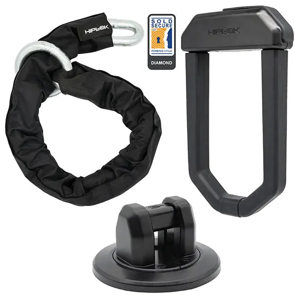 Hiplok DX1000 + Mega Chain + A1000 Bundle Black FREE UK Delivery, FREE 365 Day Returns | Moto Central