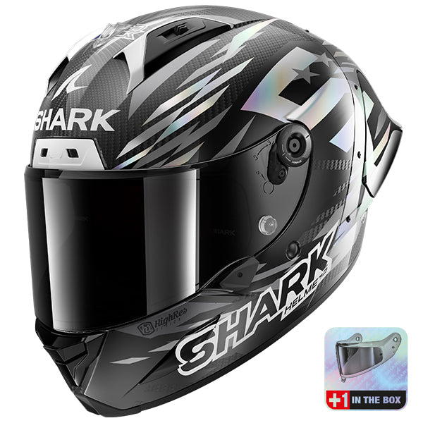 Shark Aeron-GP FIM 2 Zarco Win 26 Carbon / Pearl / Anthracite FREE UK Delivery, FREE 365 Day Returns | Moto Central