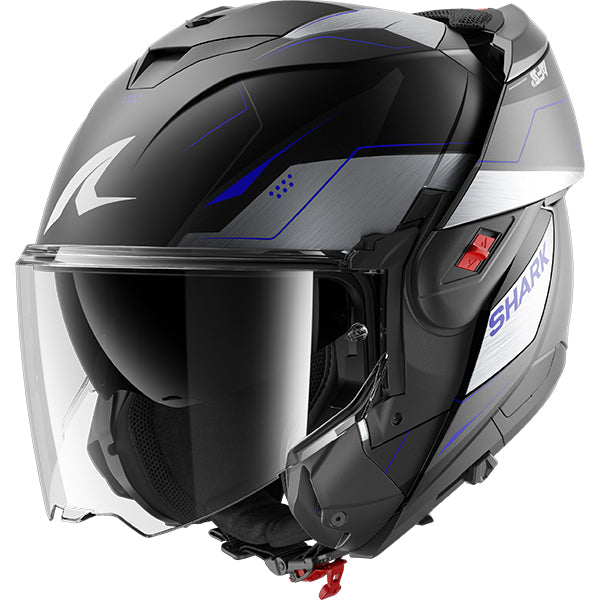 Shark OXO Mekarium Matt Black / Blue / Grey FREE UK Delivery, FREE 365 Day Returns | Moto Central