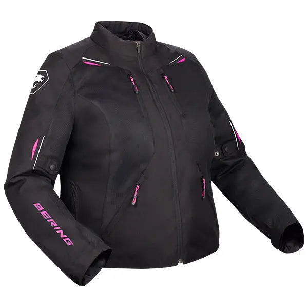 Bering Brazilia Queen Size Ladies Textile Jacket Black / Fucsia FREE UK Delivery, FREE 365 Day Returns | Moto Central