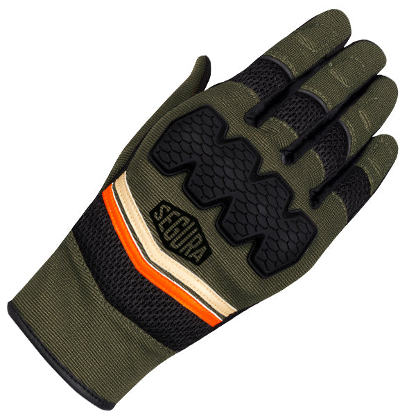 Segura Erwan Textile Gloves Kaki - FREE UK Delivery, FREE 365 Day Returns | Moto Central