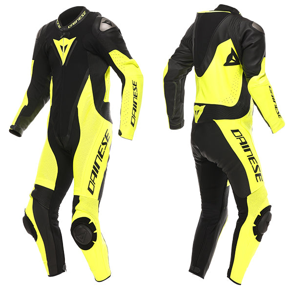 Dainese Demon Sprint Perforated 1 Piece Leather Suit Black / Yellow - FREE UK Delivery, FREE 365 Day Returns | Moto Central