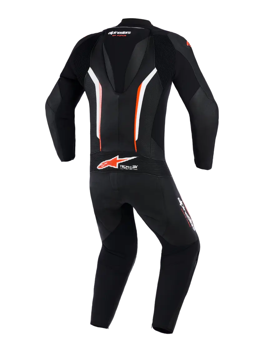 Alpinestars GP Force V2 One Piece Leather Suit Black / White / Fluo Red FREE UK Delivery, FREE 365 Day Returns | Moto Central