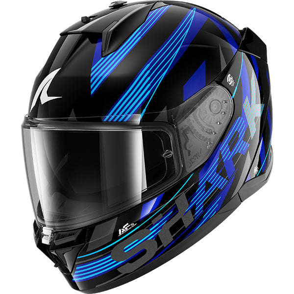 Shark D-Skwal 3 Dashed Black / Blue FREE UK Delivery, FREE 365 Day Returns | Moto Central