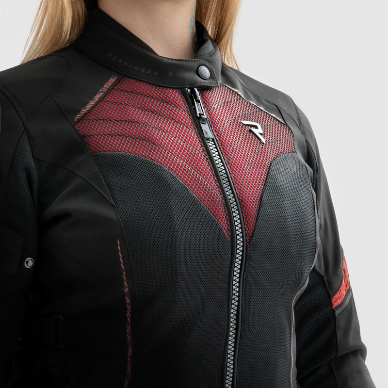 Rebelhorn Jax Ladies Textile Jacket Black / Red FREE UK Delivery, FREE 365 Day Returns | Moto Central