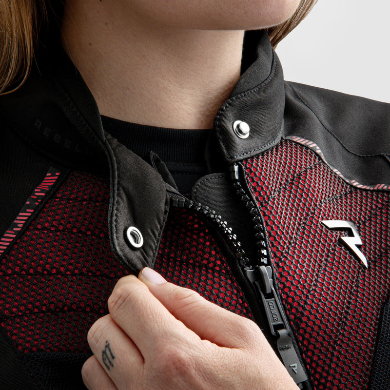 Rebelhorn Jax Ladies Textile Jacket Black / Red FREE UK Delivery, FREE 365 Day Returns | Moto Central