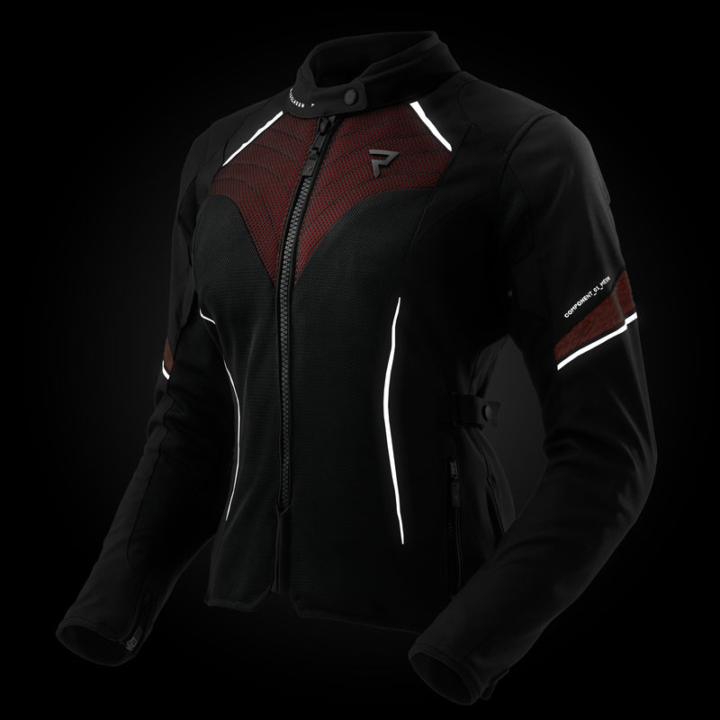 Rebelhorn Jax Ladies Textile Jacket Black / Red FREE UK Delivery, FREE 365 Day Returns | Moto Central