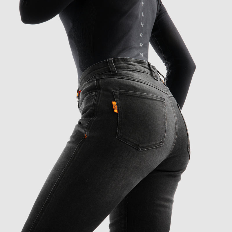 Rebelhorn Bronco Ladies Jeans Washed Black FREE UK Delivery, FREE 365 Day Returns | Moto Central