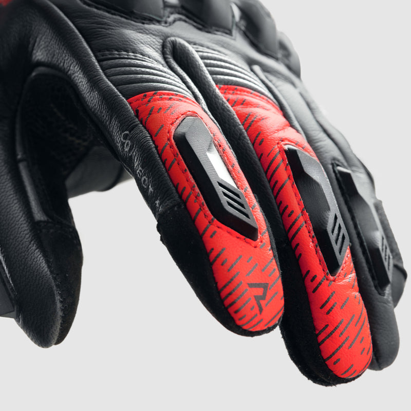 Rebelhorn Viper Gloves Black / Grey / Fluo Red FREE UK Delivery, FREE 365 Day Returns | Moto Central