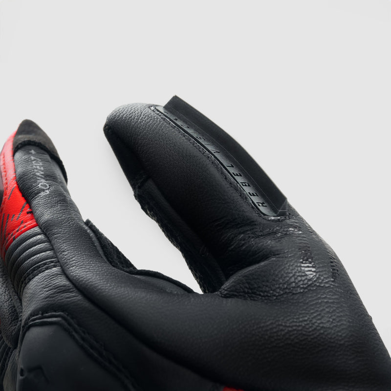 Rebelhorn Viper Gloves Black / Grey / Fluo Red FREE UK Delivery, FREE 365 Day Returns | Moto Central