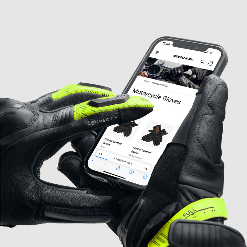 Rebelhorn Viper Gloves Black / Grey / Fluo Yellow FREE UK Delivery, FREE 365 Day Returns | Moto Central