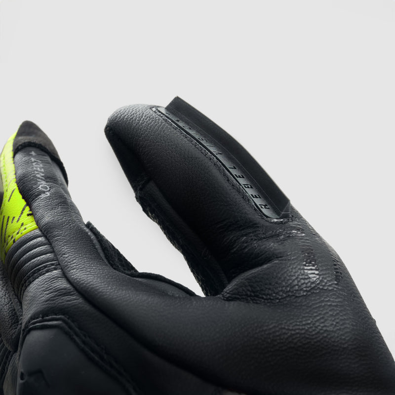 Rebelhorn Viper Gloves Black / Grey / Fluo Yellow FREE UK Delivery, FREE 365 Day Returns | Moto Central
