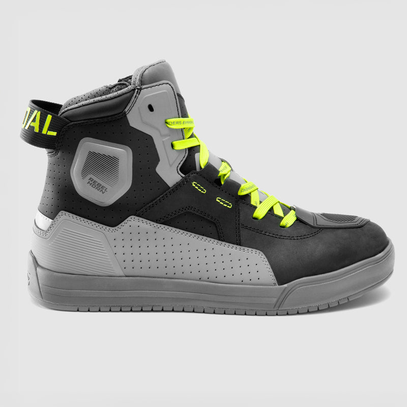 Rebelhorn Vandal 2 Boots Grey / Fluo Yellow FREE UK Delivery, FREE 365 Day Returns | Moto Central