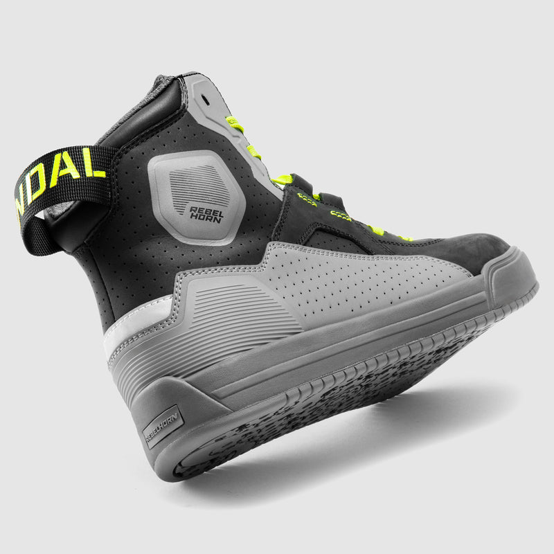 Rebelhorn Vandal 2 Boots Grey / Fluo Yellow FREE UK Delivery, FREE 365 Day Returns | Moto Central