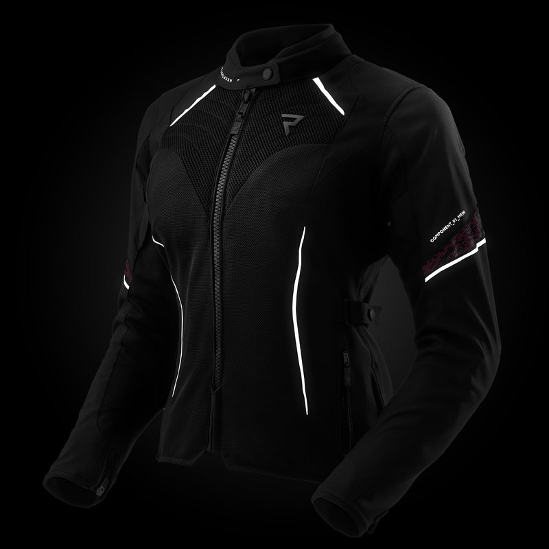 Rebelhorn Jax Ladies Textile Jacket Black / Pink FREE UK Delivery, FREE 365 Day Returns | Moto Central