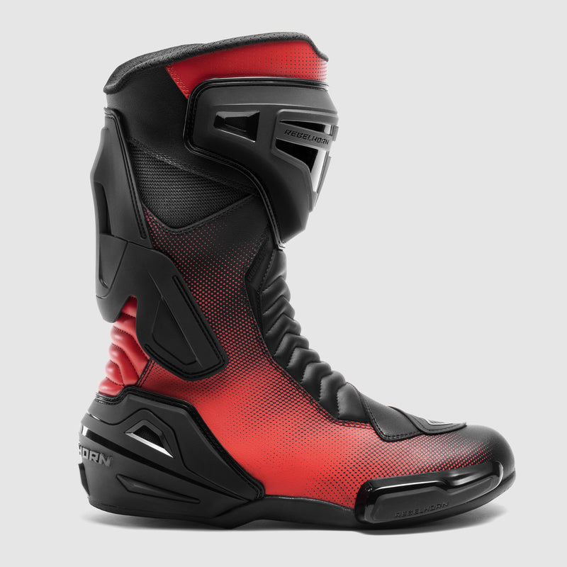 Rebelhorn GTR Boots Black / Fluo Red FREE UK Delivery, FREE 365 Day Returns | Moto Central