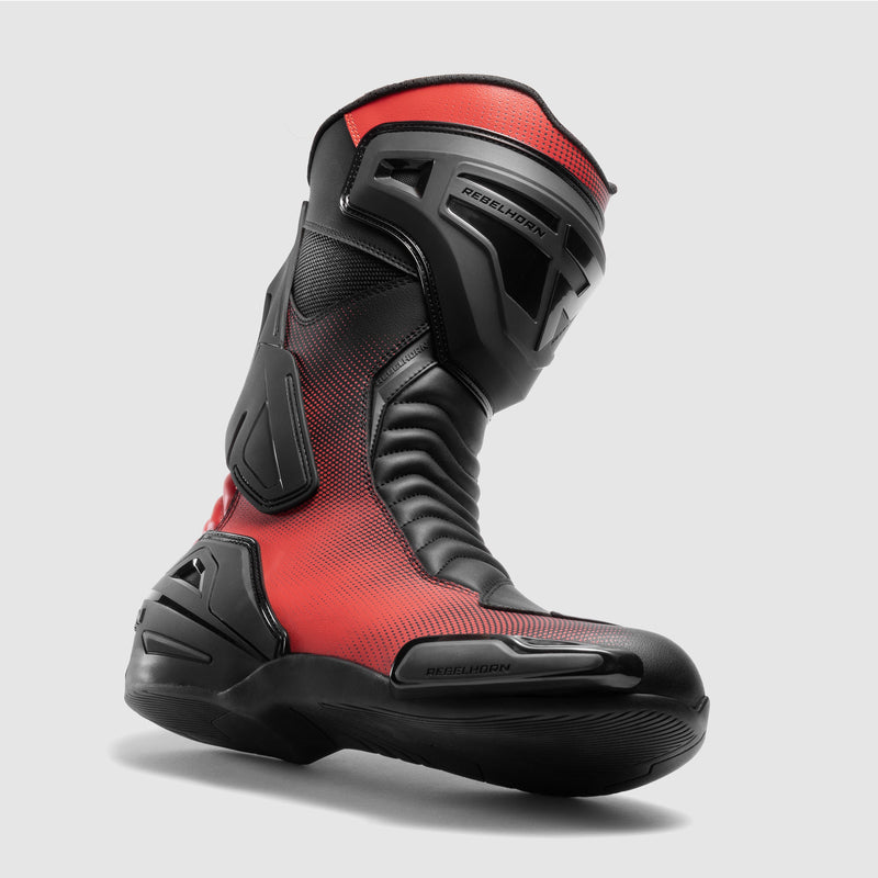 Rebelhorn GTR Boots Black / Fluo Red FREE UK Delivery, FREE 365 Day Returns | Moto Central