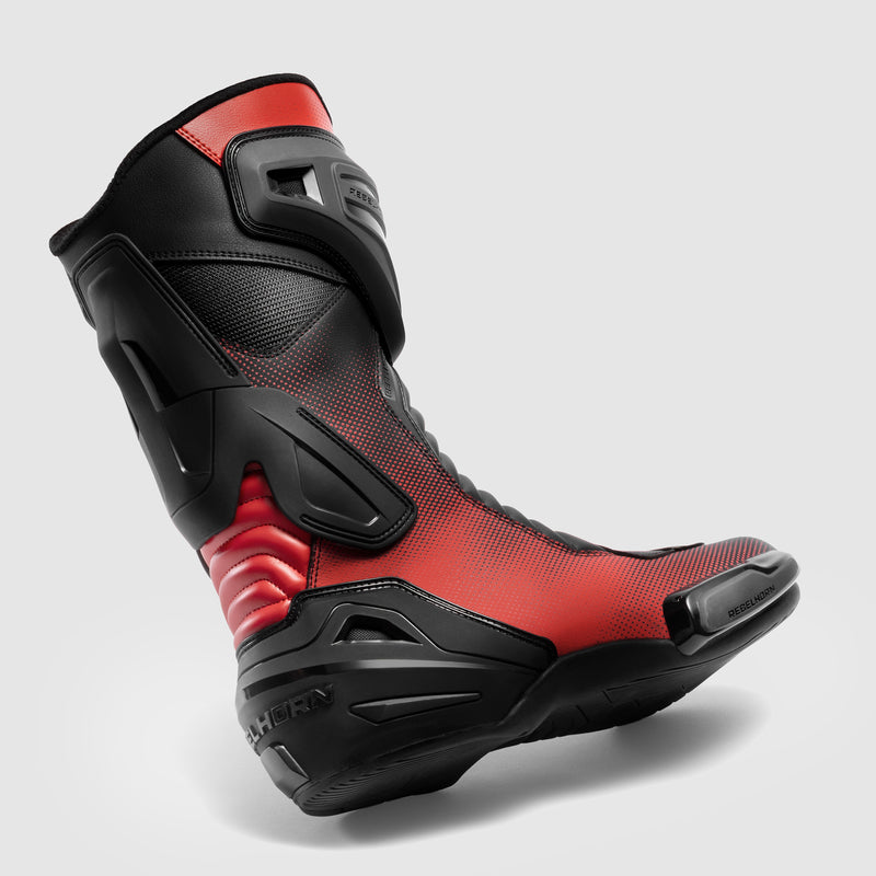 Rebelhorn GTR Boots Black / Fluo Red FREE UK Delivery, FREE 365 Day Returns | Moto Central