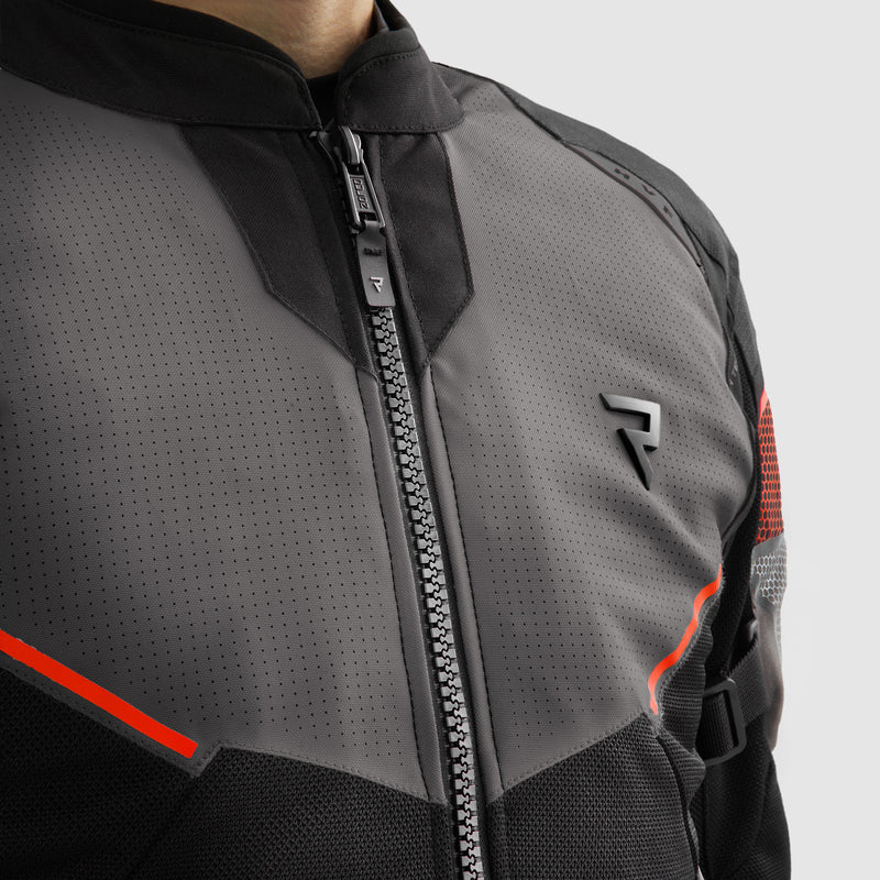 Rebelhorn Hiflow 5 Textile Jacket Black / Grey / Red FREE UK Delivery, FREE 365 Day Returns | Moto Central