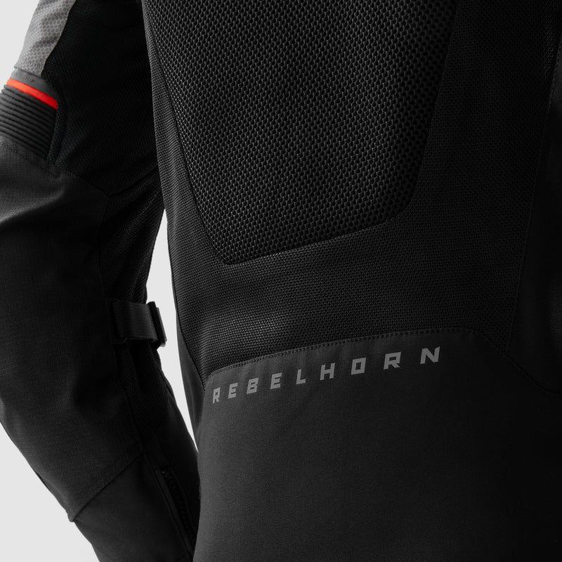 Rebelhorn Hiflow 5 Textile Jacket Black / Grey / Red FREE UK Delivery, FREE 365 Day Returns | Moto Central
