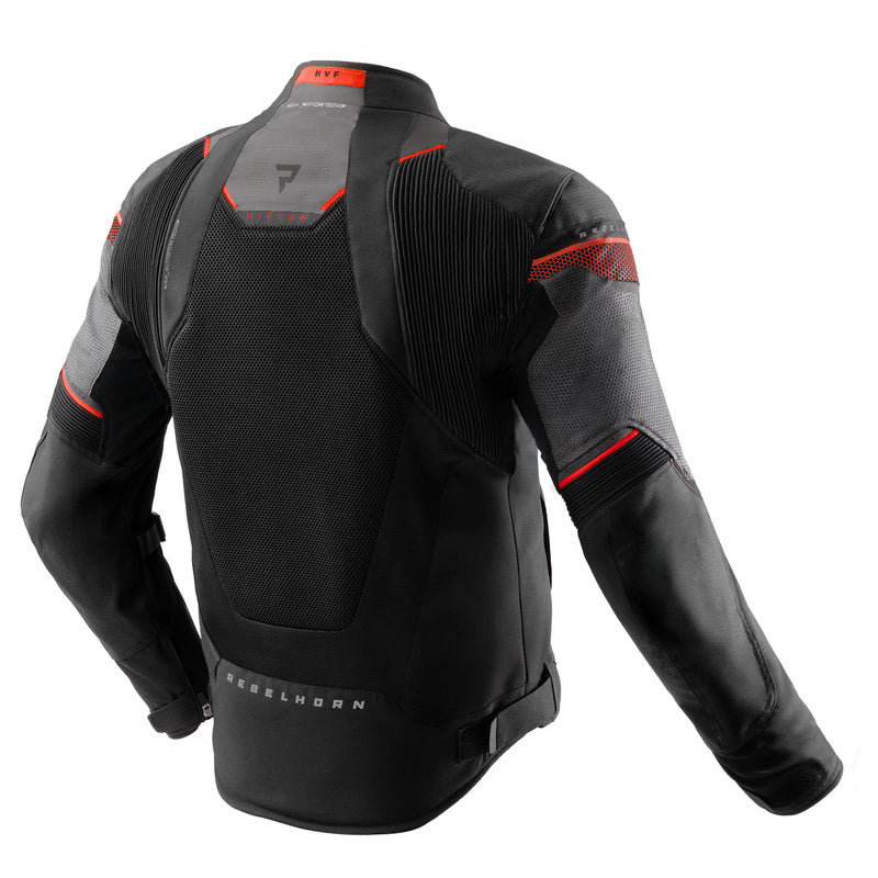 Rebelhorn Hiflow 5 Textile Jacket Black / Grey / Red FREE UK Delivery, FREE 365 Day Returns | Moto Central