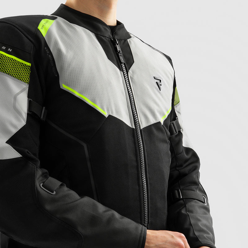 Rebelhorn Hiflow 5 Textile Jacket Black / Grey / Fluo Yellow FREE UK Delivery, FREE 365 Day Returns | Moto Central