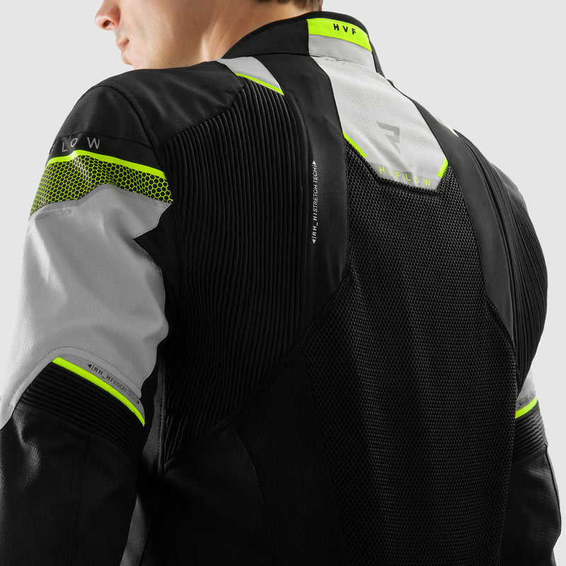 Rebelhorn Hiflow 5 Textile Jacket Black / Grey / Fluo Yellow FREE UK Delivery, FREE 365 Day Returns | Moto Central