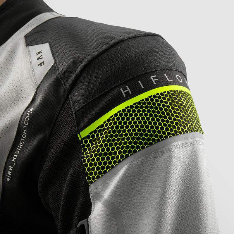 Rebelhorn Hiflow 5 Textile Jacket Black / Grey / Fluo Yellow FREE UK Delivery, FREE 365 Day Returns | Moto Central