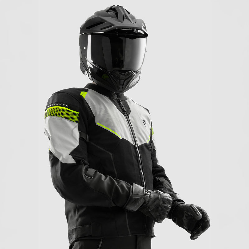 Rebelhorn Hiflow 5 Textile Jacket Black / Grey / Fluo Yellow FREE UK Delivery, FREE 365 Day Returns | Moto Central
