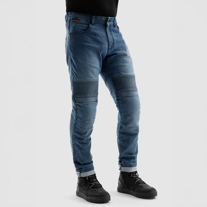 Rebelhorn Revolt Jeans Monolayer Washed Blue FREE UK Delivery, FREE 365 Day Returns | Moto Central