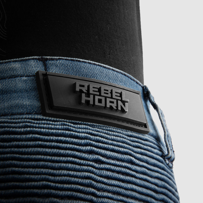 Rebelhorn Revolt Jeans Monolayer Washed Blue FREE UK Delivery, FREE 365 Day Returns | Moto Central