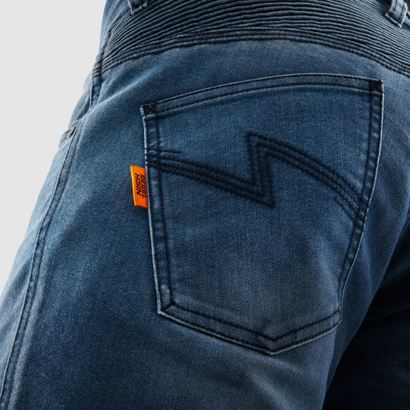 Rebelhorn Revolt Jeans Monolayer Washed Blue FREE UK Delivery, FREE 365 Day Returns | Moto Central