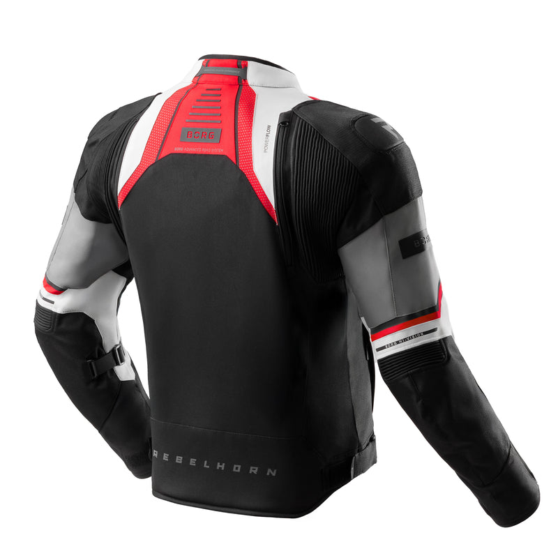 Rebelhorn Borg 2 Textile Jacket Black / Grey / Red FREE UK Delivery, FREE 365 Day Returns | Moto Central