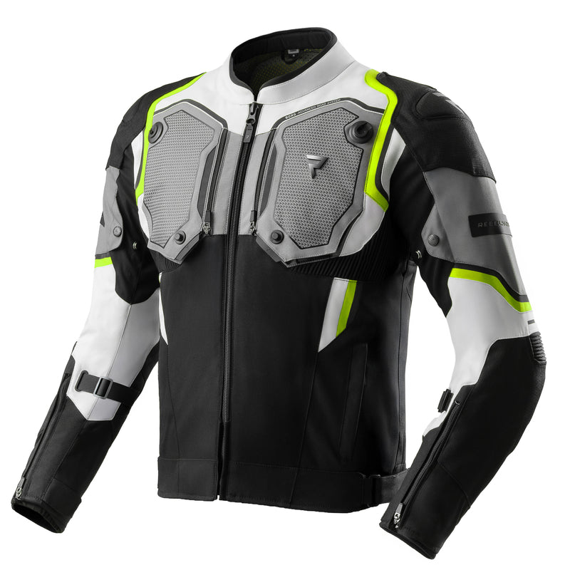 Rebelhorn Borg 2 Textile Jacket Black / Grey / Fluo Yellow FREE UK Delivery, FREE 365 Day Returns | Moto Central
