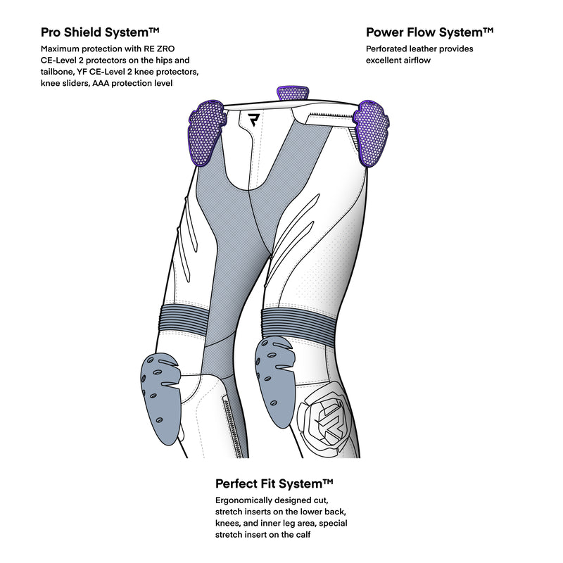 Rebelhorn Inferno Leather Trouser Black / Fluo Red FREE UK Delivery, FREE 365 Day Returns | Moto Central
