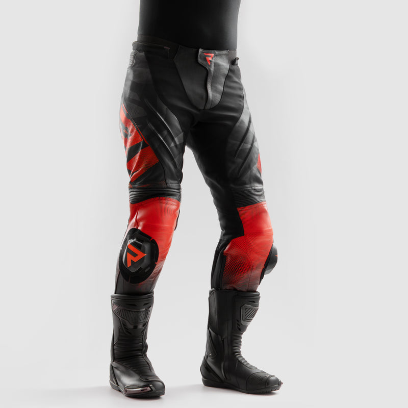 Rebelhorn Inferno Leather Trouser Black / Fluo Red FREE UK Delivery, FREE 365 Day Returns | Moto Central