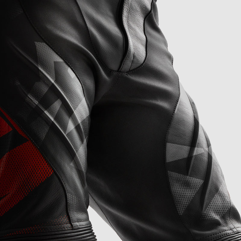 Rebelhorn Inferno Leather Trouser Black / Fluo Red FREE UK Delivery, FREE 365 Day Returns | Moto Central