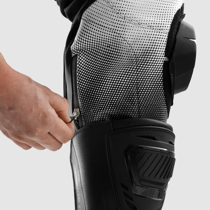 Rebelhorn Inferno Leather Trouser Black / White FREE UK Delivery, FREE 365 Day Returns | Moto Central