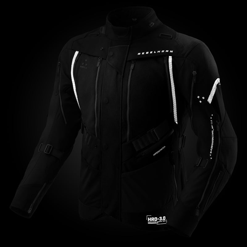 Rebelhorn Hardy 3.0 Textile Jacket Black FREE UK Delivery, FREE 365 Day Returns | Moto Central