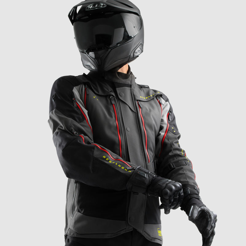 Rebelhorn Hardy 3.0 Textile Jacket Dark Grey / Black / Fluo Yellow FREE UK Delivery, FREE 365 Day Returns | Moto Central