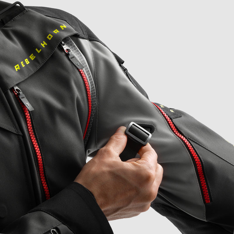 Rebelhorn Hardy 3.0 Textile Jacket Dark Grey / Black / Fluo Yellow FREE UK Delivery, FREE 365 Day Returns | Moto Central