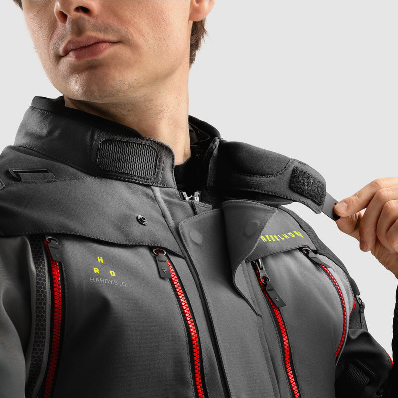 Rebelhorn Hardy 3.0 Textile Jacket Dark Grey / Black / Fluo Yellow FREE UK Delivery, FREE 365 Day Returns | Moto Central